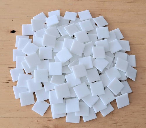 200 white glass mosaic tiles - mosaic,
