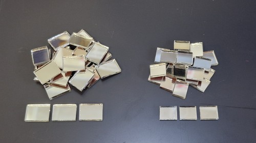 Silver glass mirror tiles - glass,