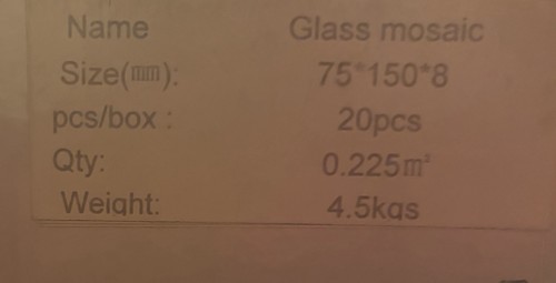 Glass mosaic tiles 75x150mm - glass,