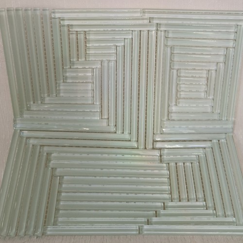 Light olive green glass mosaic - green,