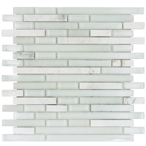 Mosaic tiles sheet genoa white - sheet,