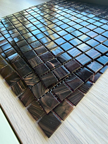 Glossy glass square mosaic - square,