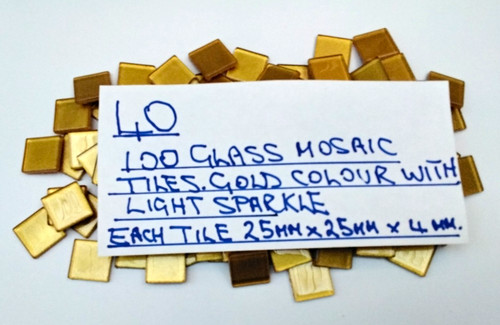 Glass mosaic tiles 100 gold - glass,