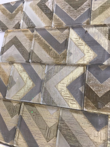 Golden arrows glass mosaic - glass,