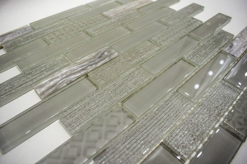 Olive green glass mosaic - glass, tiles