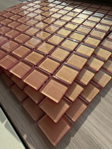 Pink glass mosaic - mosaic, tile